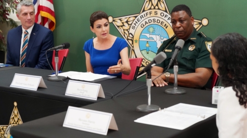 First Lady Casey DeSantis and Gadsden County Sheriff Morris Young