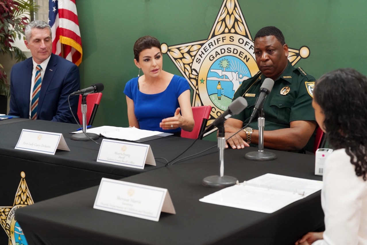 First Lady Casey DeSantis and Gadsden County Sheriff Morris Young